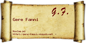 Gere Fanni névjegykártya