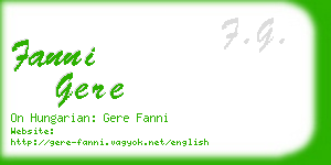 fanni gere business card